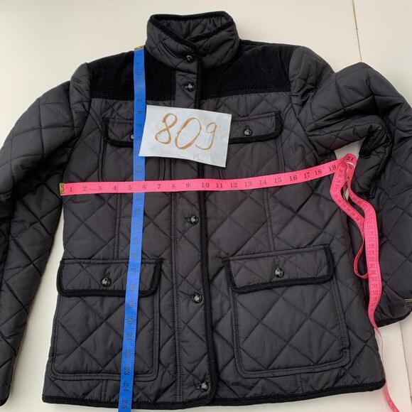 Tommy Hilfiger Quilted Jacket Black W Shoulder Patch Sz M Womens - Picture 7 of 7